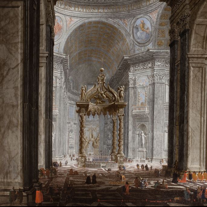 Wilhelm Schubert van Ehrenberg - View of the interior of the Basilica of St. Peter&#39;s, Rome  | MasterArt
